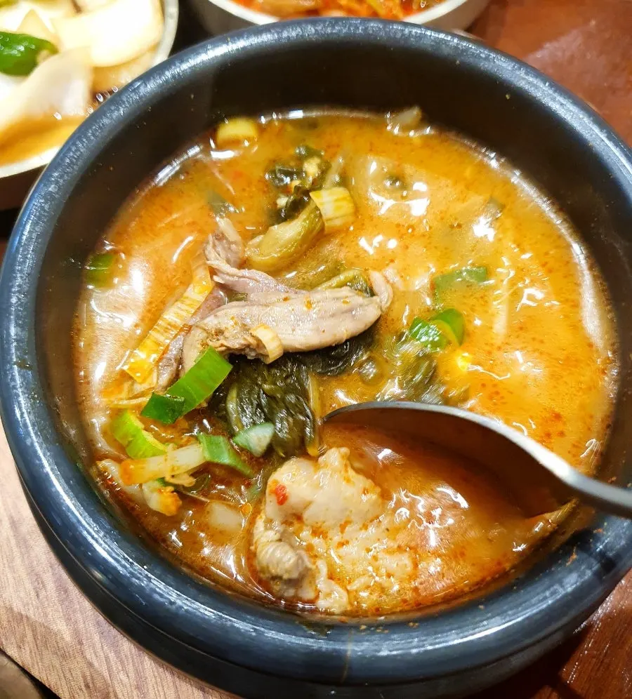 熱々のスープのハンティオク安東クッパ