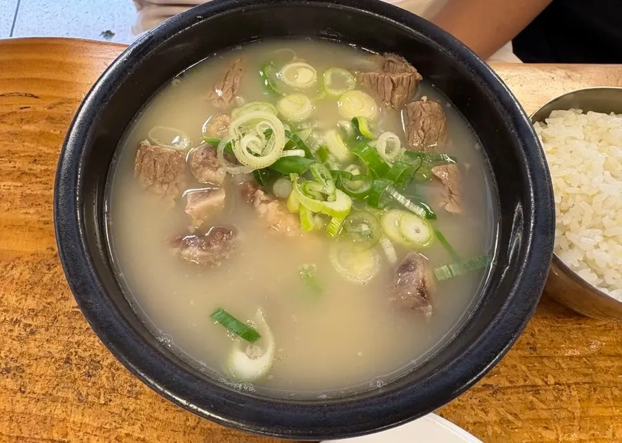 파가 듬뿍 올라간 한우장 꼬리곰탕