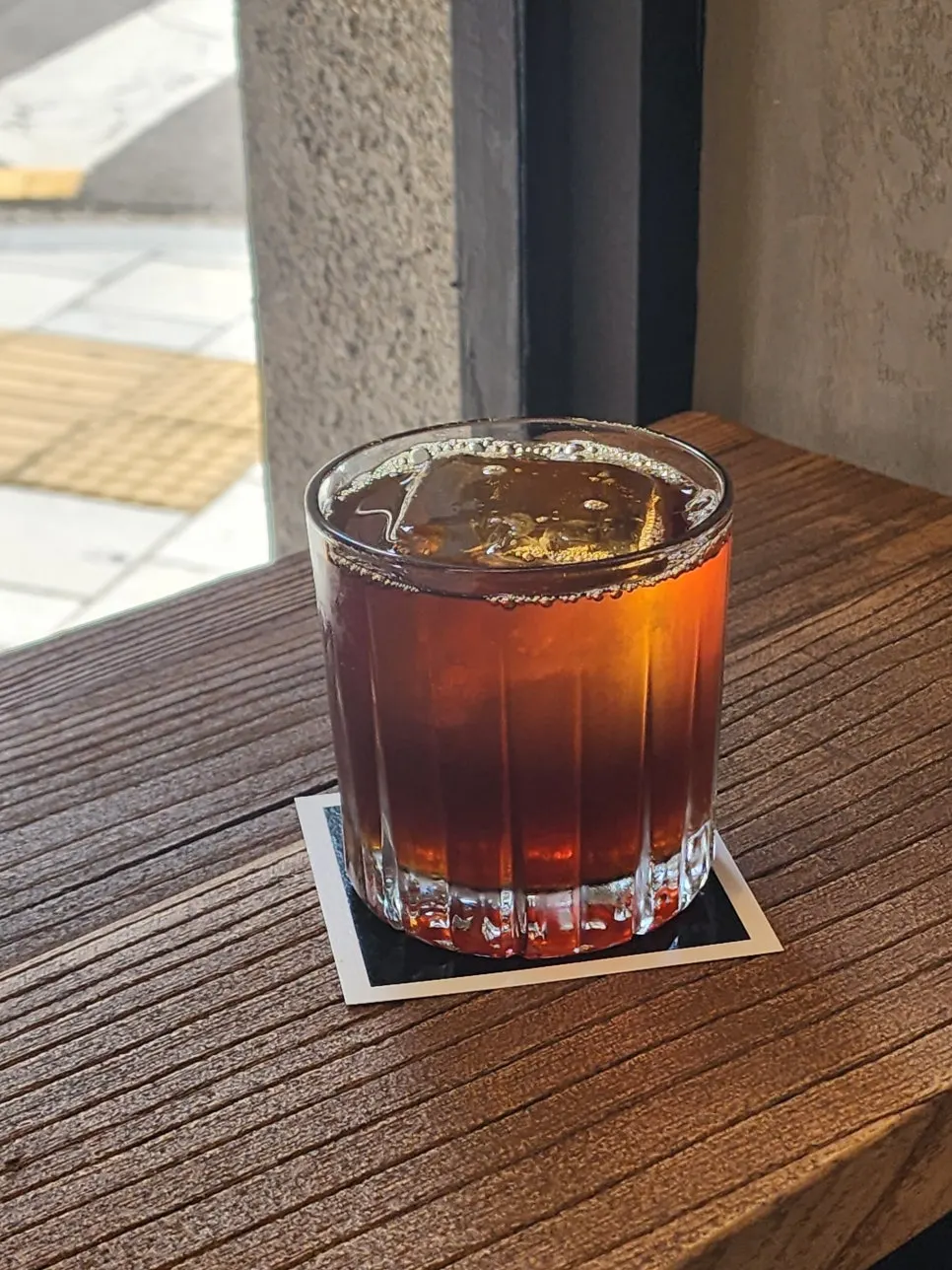 Enjoying hand-drip coffee