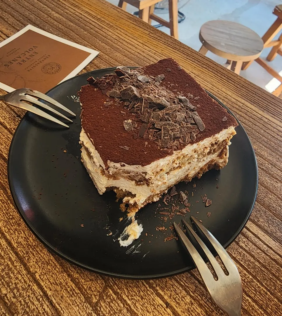 Tiramisu served with coffee