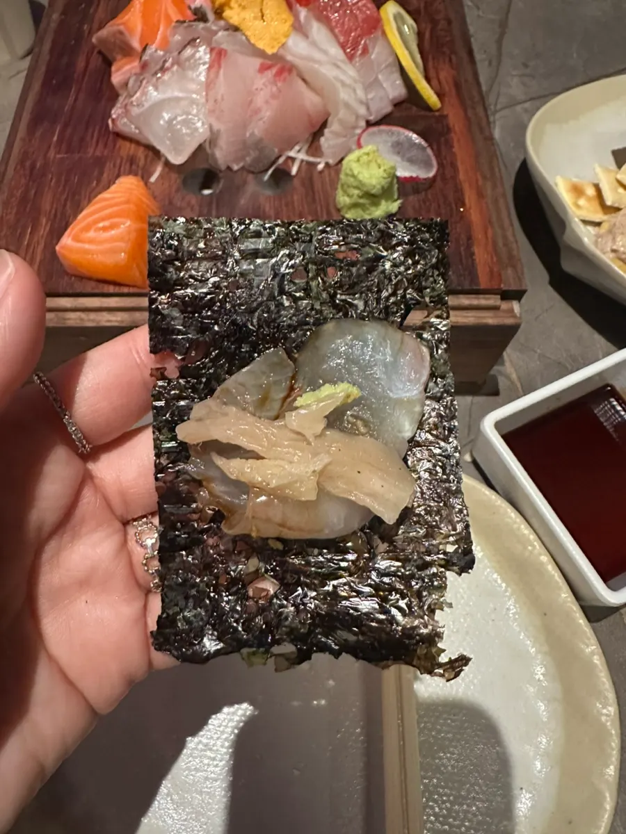 Aged sashimi with vinegared rice accompaniments