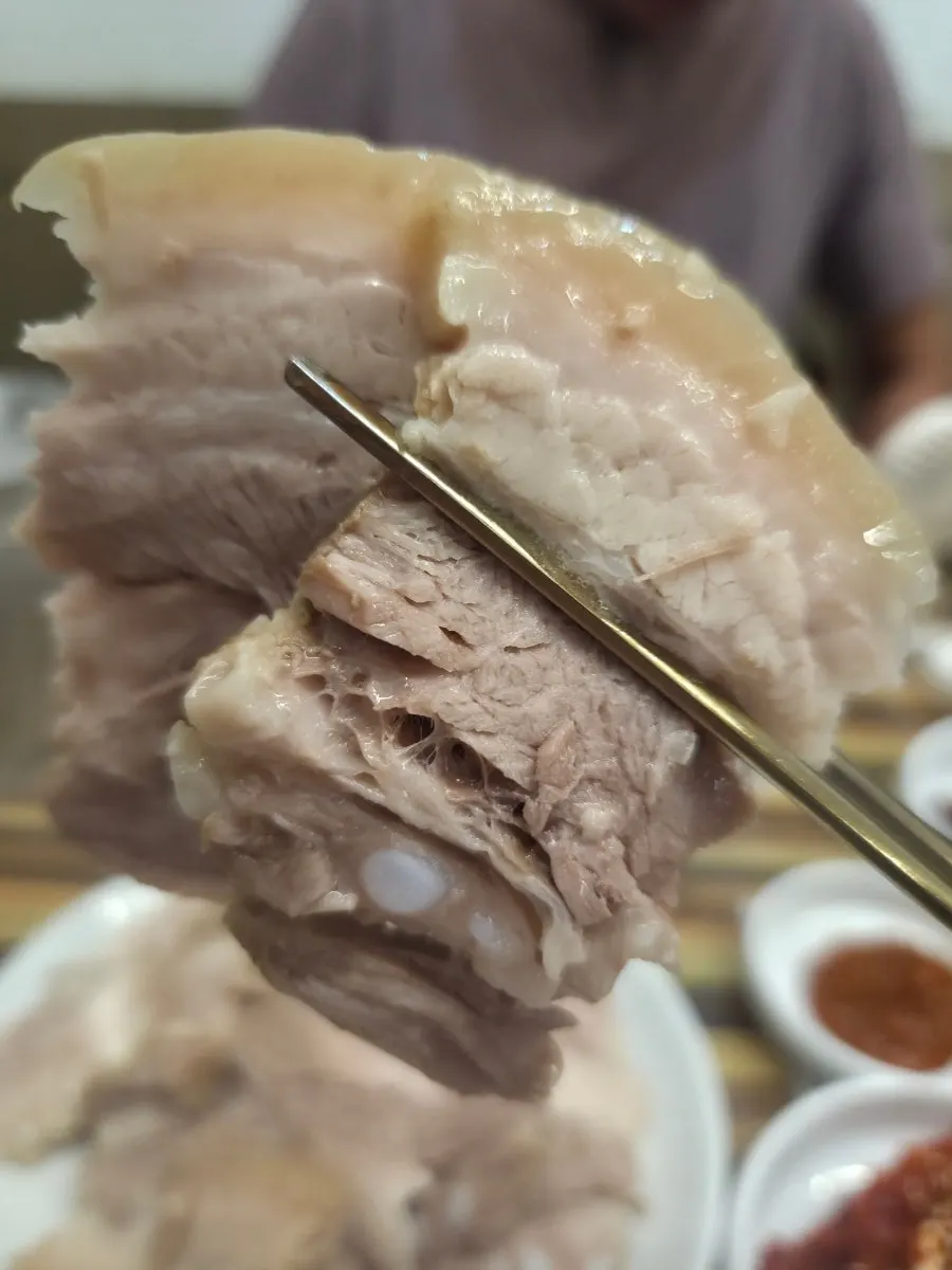 Close-up of tender bossam meat