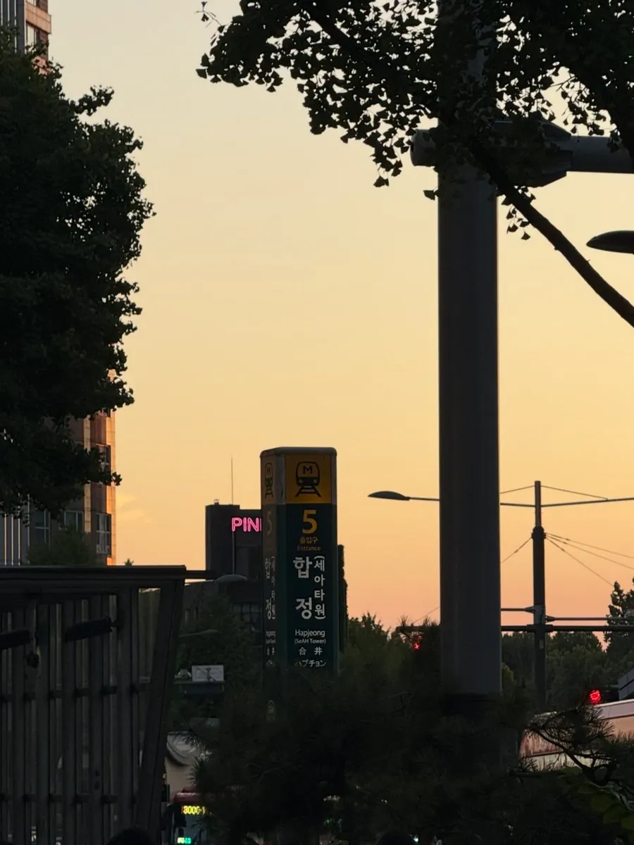 The route from Hapjeong Station to Dambaek Jujeom