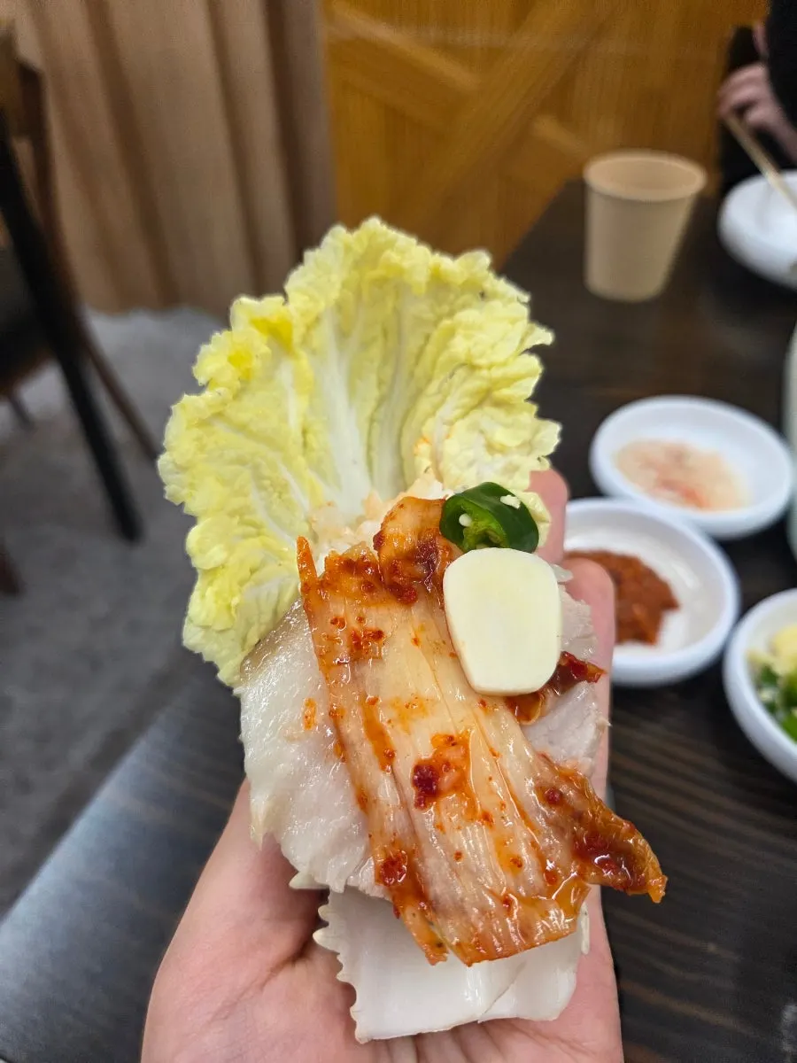 보쌈 상차림 전체 모습
