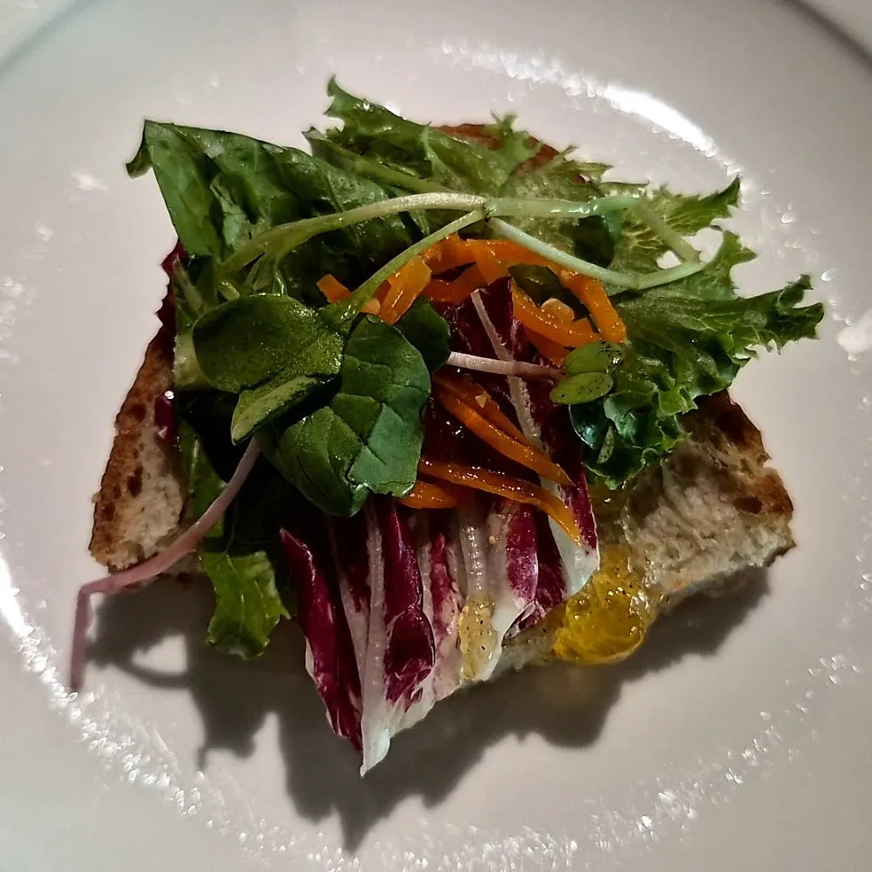 Cross-section of the sandwich showing the vegetables