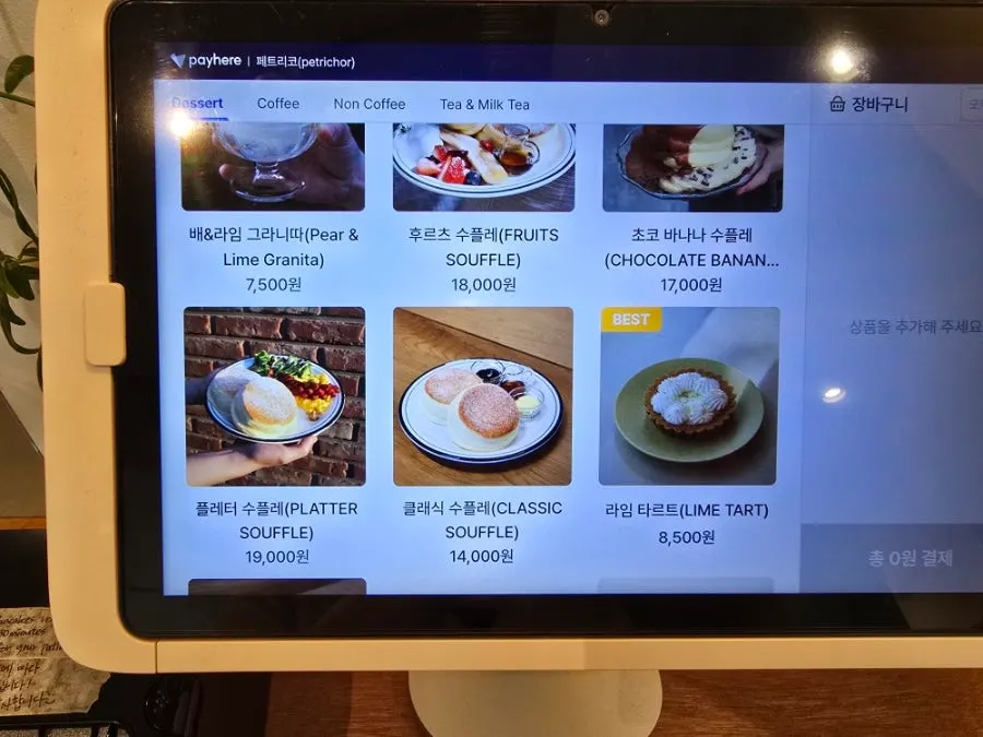 Petrico menu guide