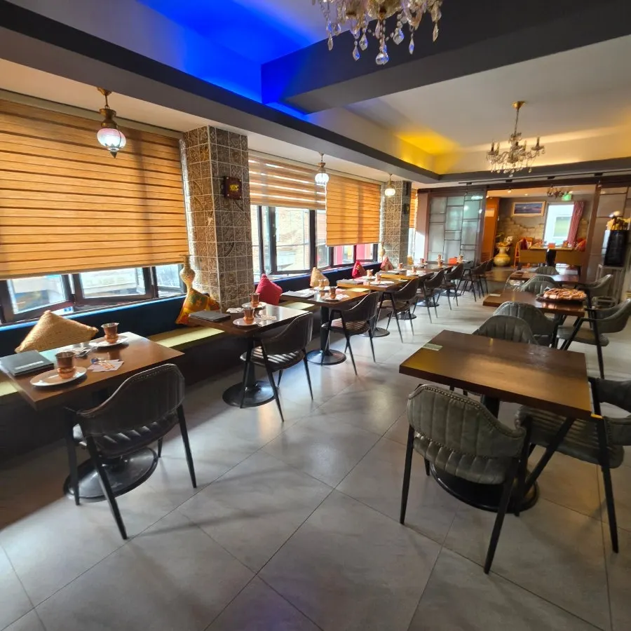 Spacious seating at Deli India