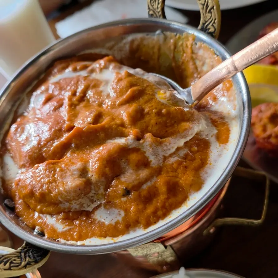 Butter chicken curry and chicken tikka