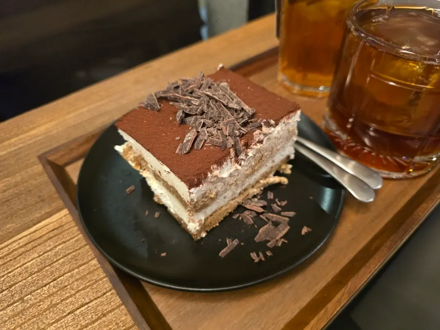 A plate of tiramisu at Central Site Hapjeong