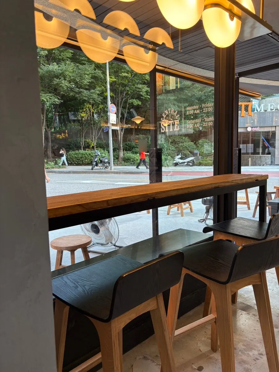 Table by the open windows at Central Site Hapjeong