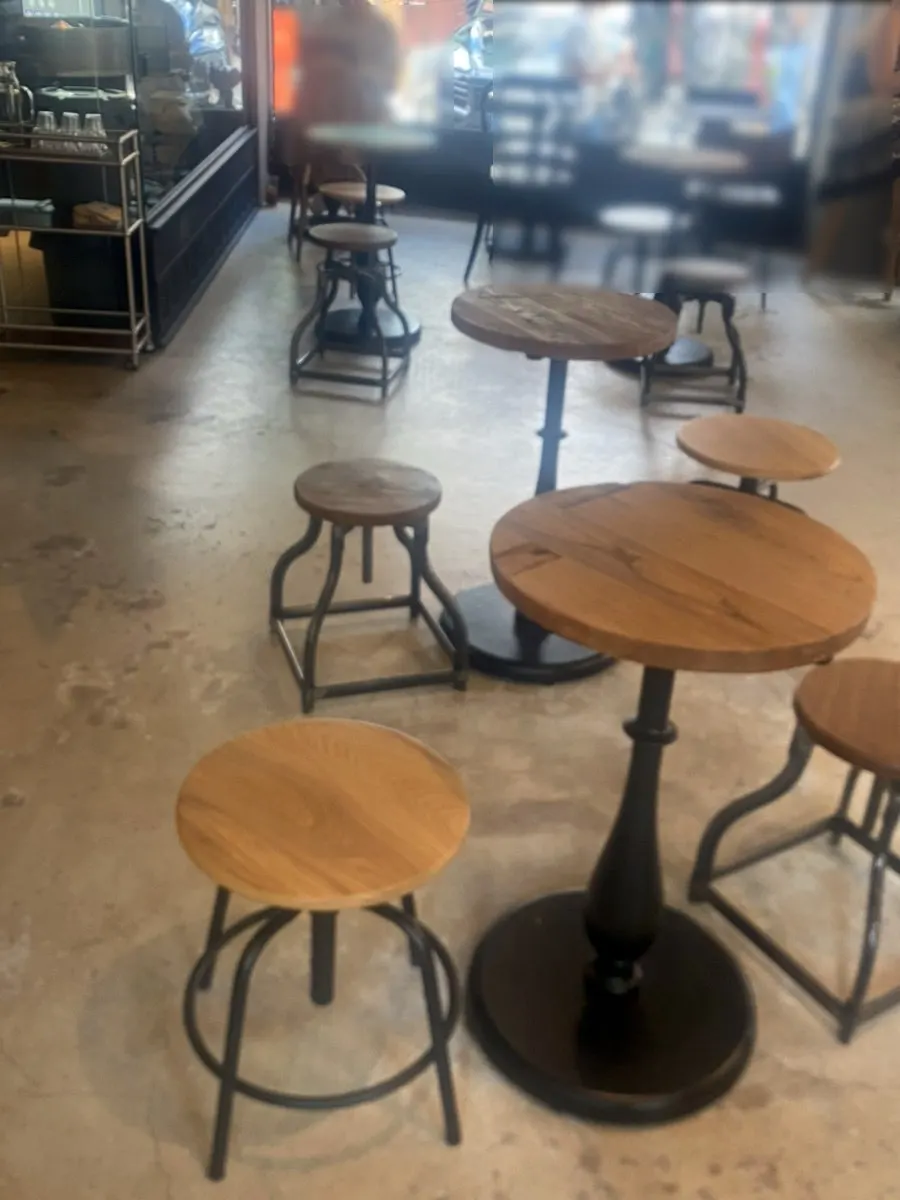 Bar seats and window counter good for working on a laptop