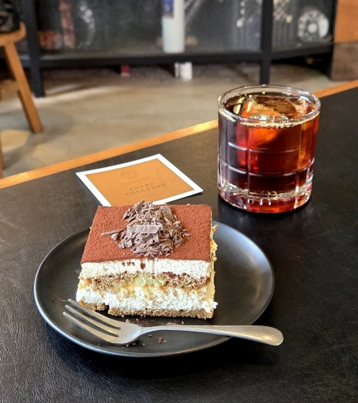 Table setting with Central Site's Guatemala drip coffee and classic tiramisu