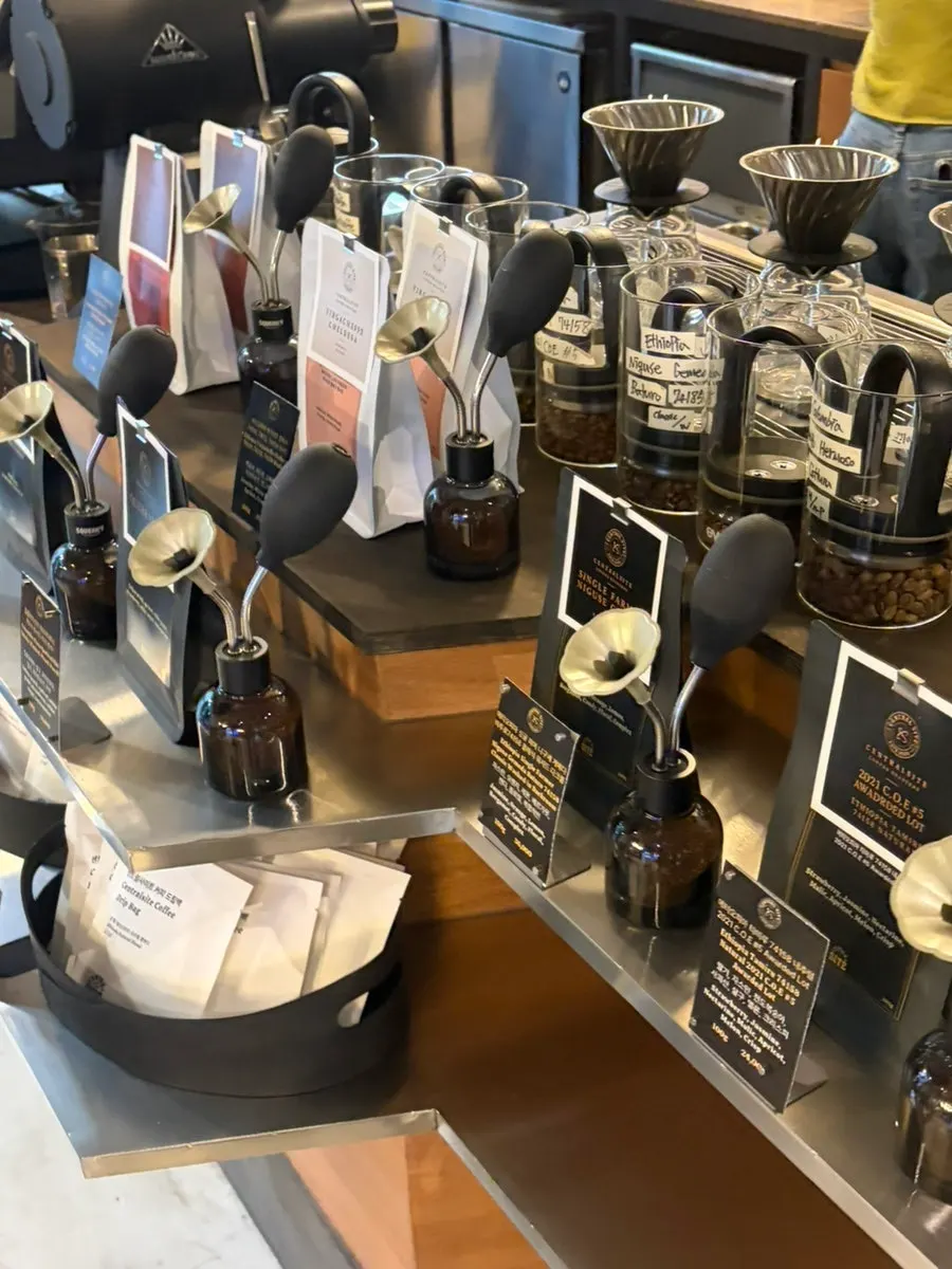 Bean display area where you can smell the aromas