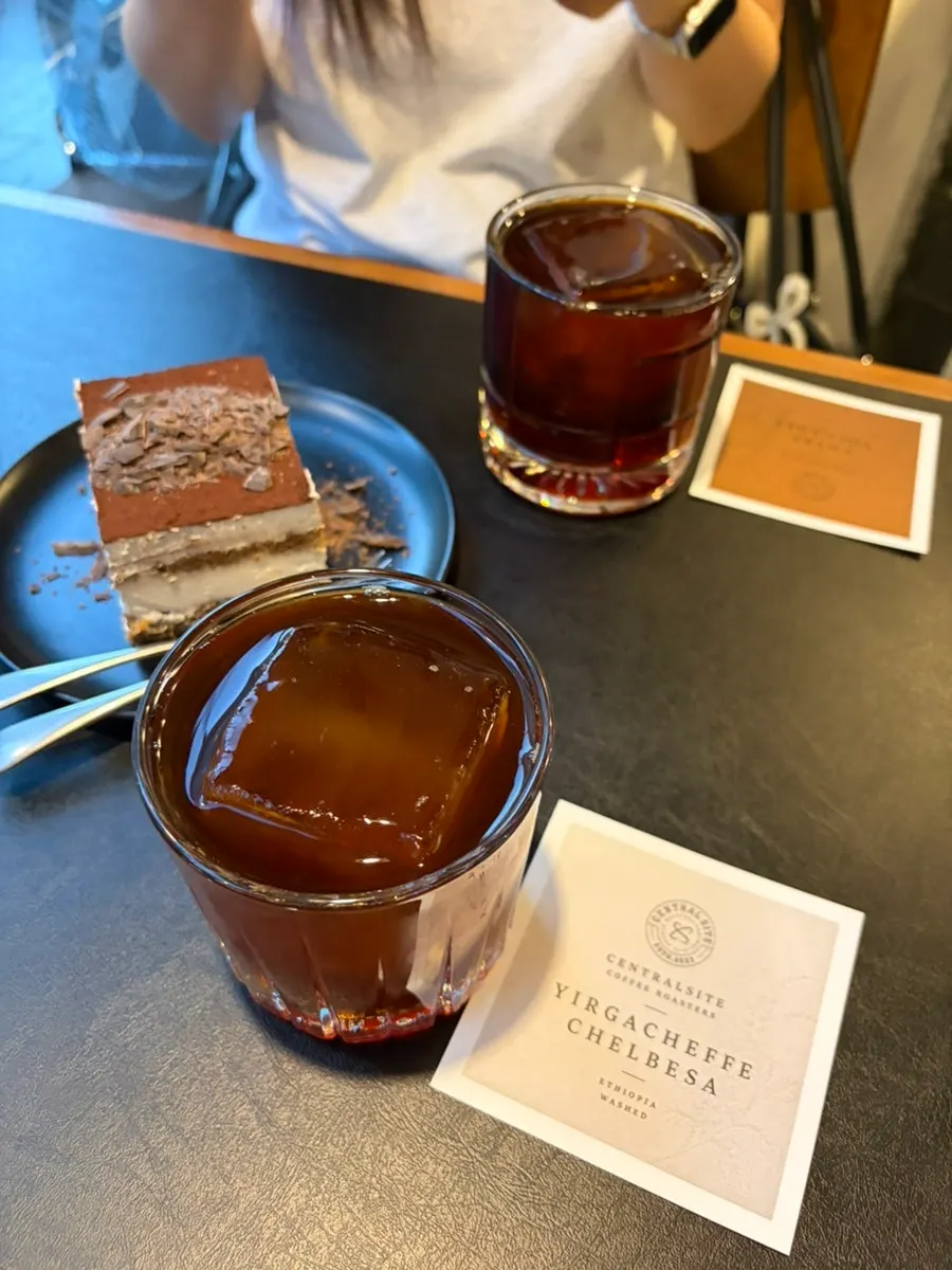 A glass of iced drip coffee at Central Site Hapjeong