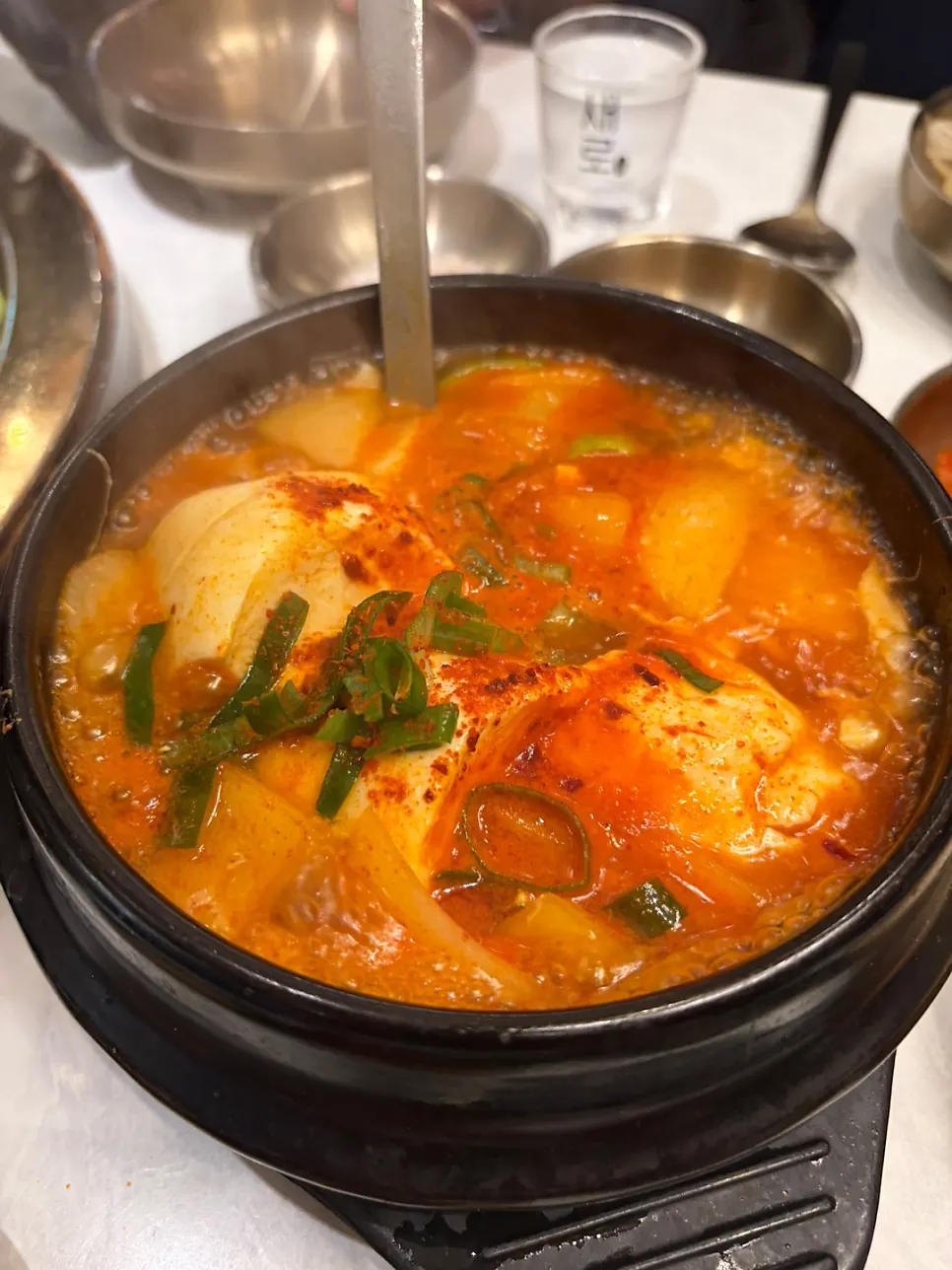 Stew with soft tofu and egg