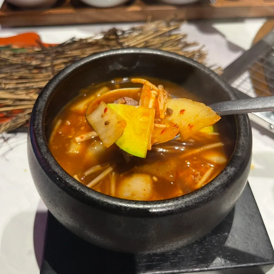 Steamed egg and soybean paste stew