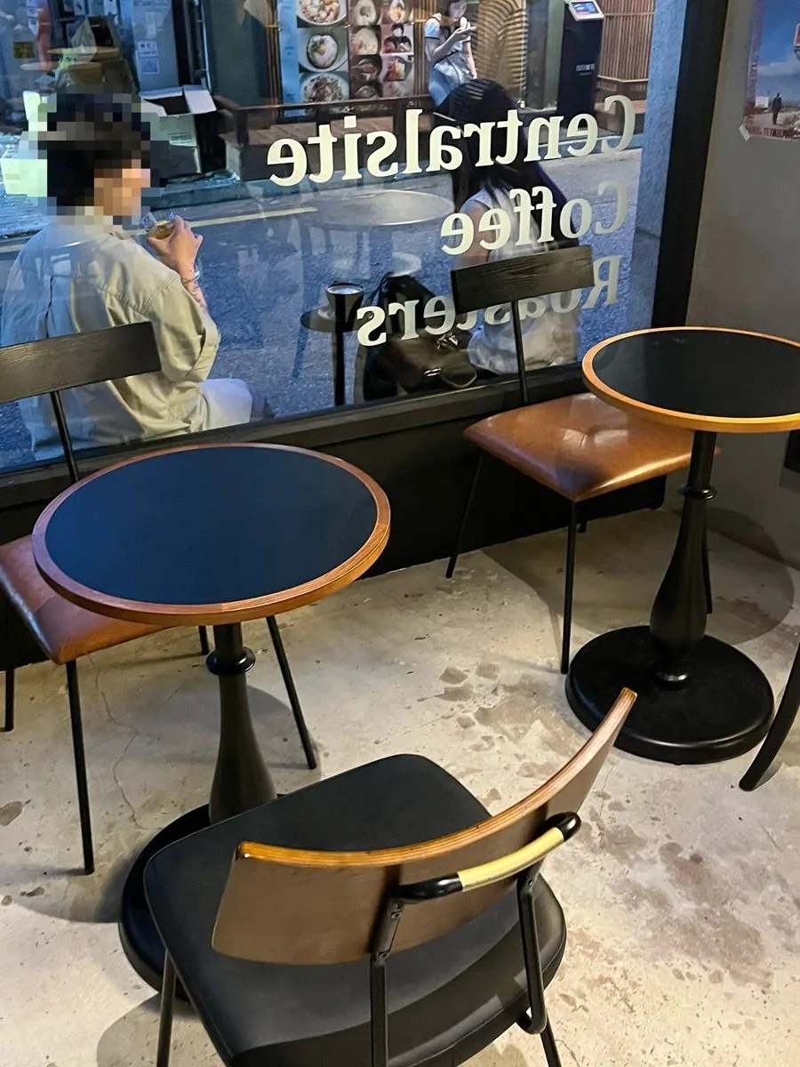 Table area inside the café