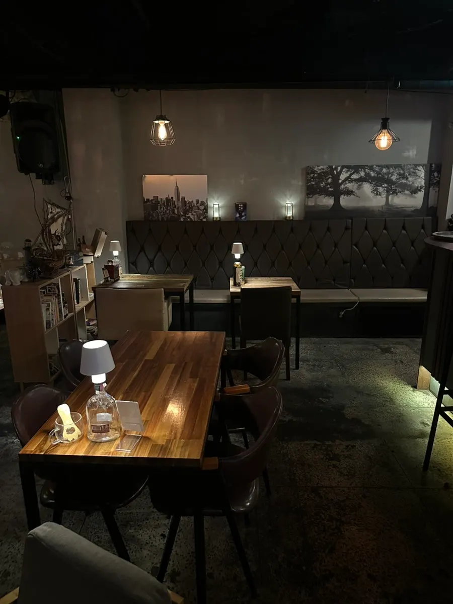 Wine bar interior with comfortable seating