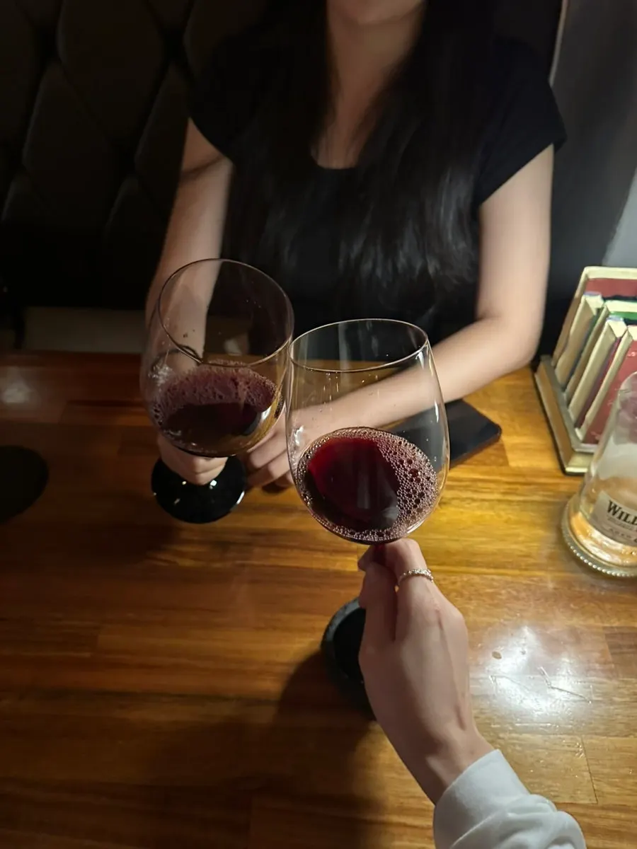 Wine information listed on the menu