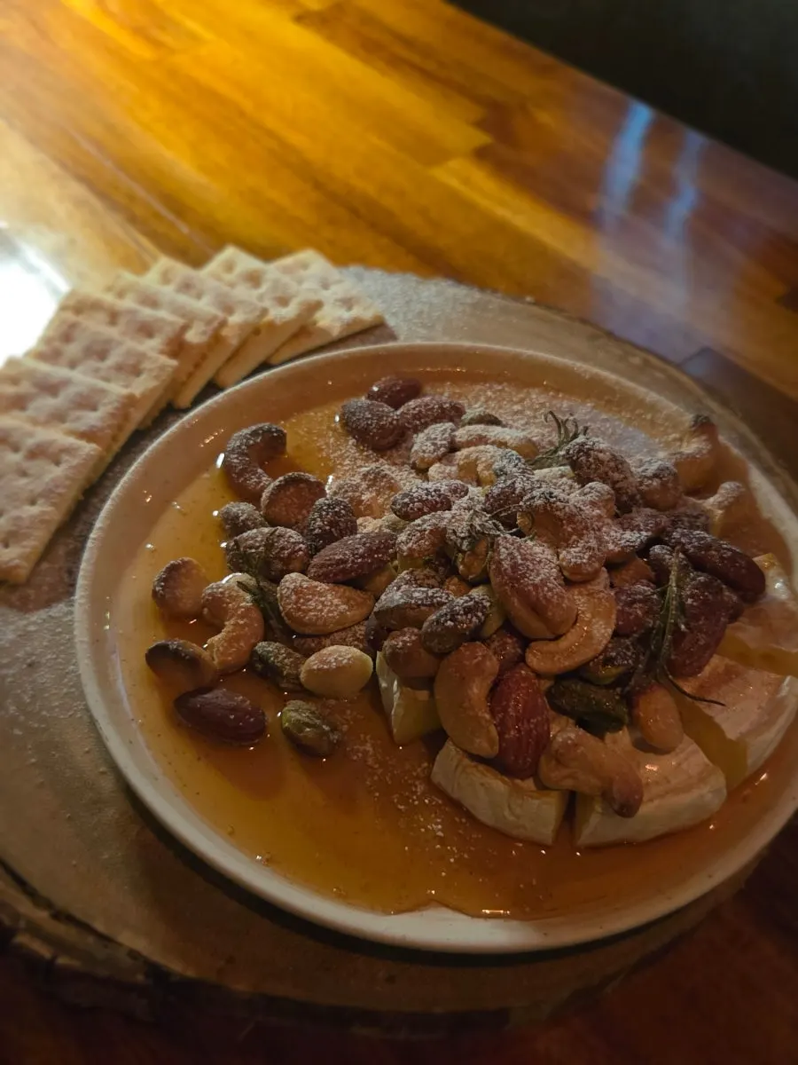Grilled camembert cheese ordered as a side dish