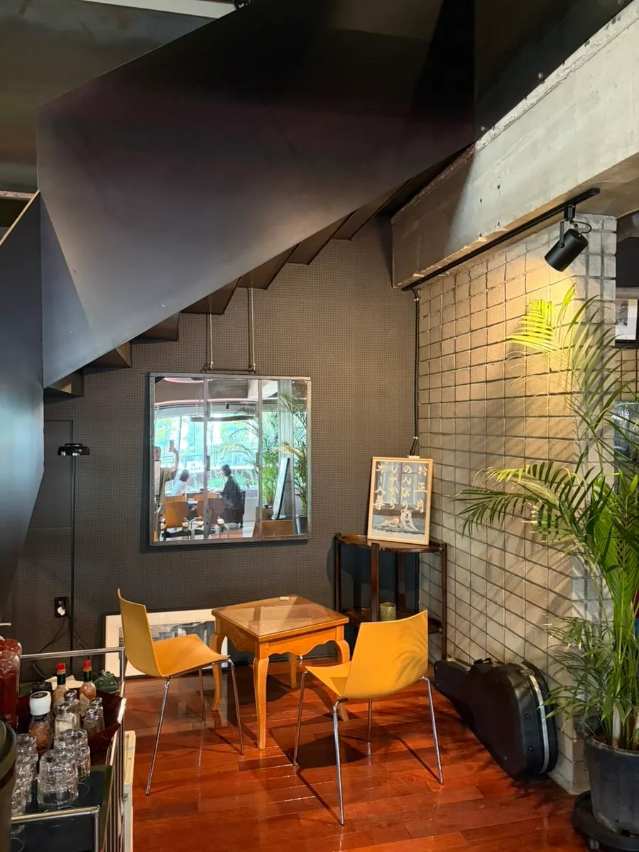 Large café space filled with decor and furniture