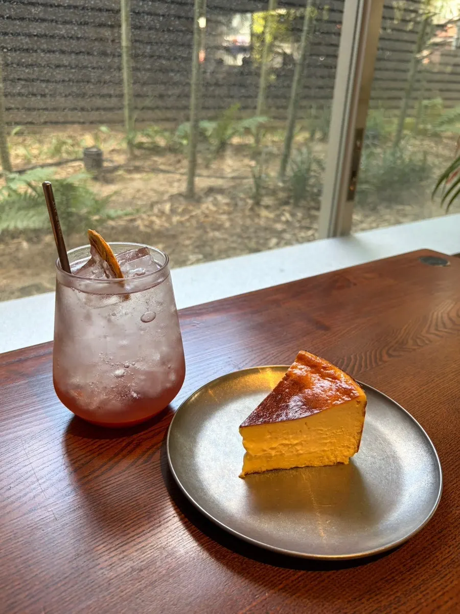 Red plum ade and Basque cheesecake