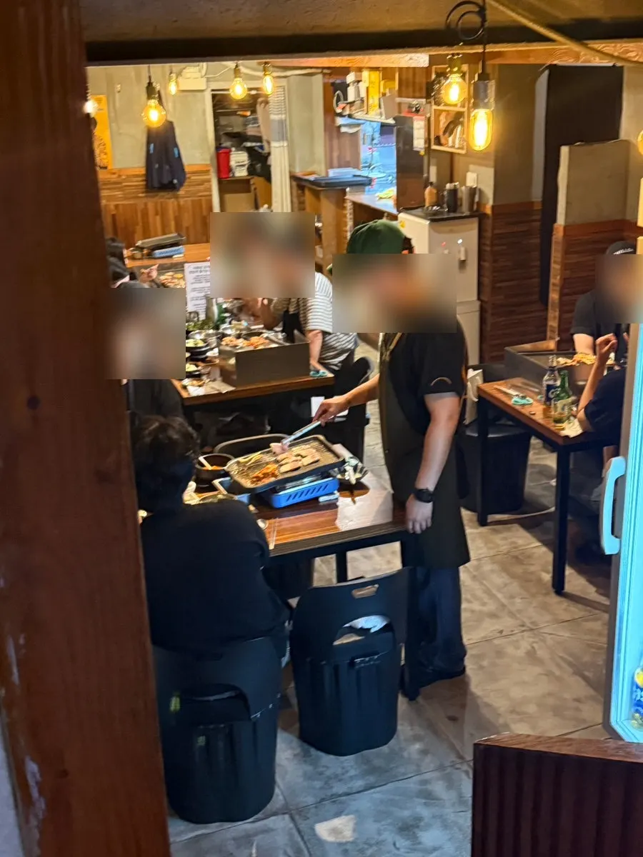 삼겹살과 함께 말아 마신 소맥 잔