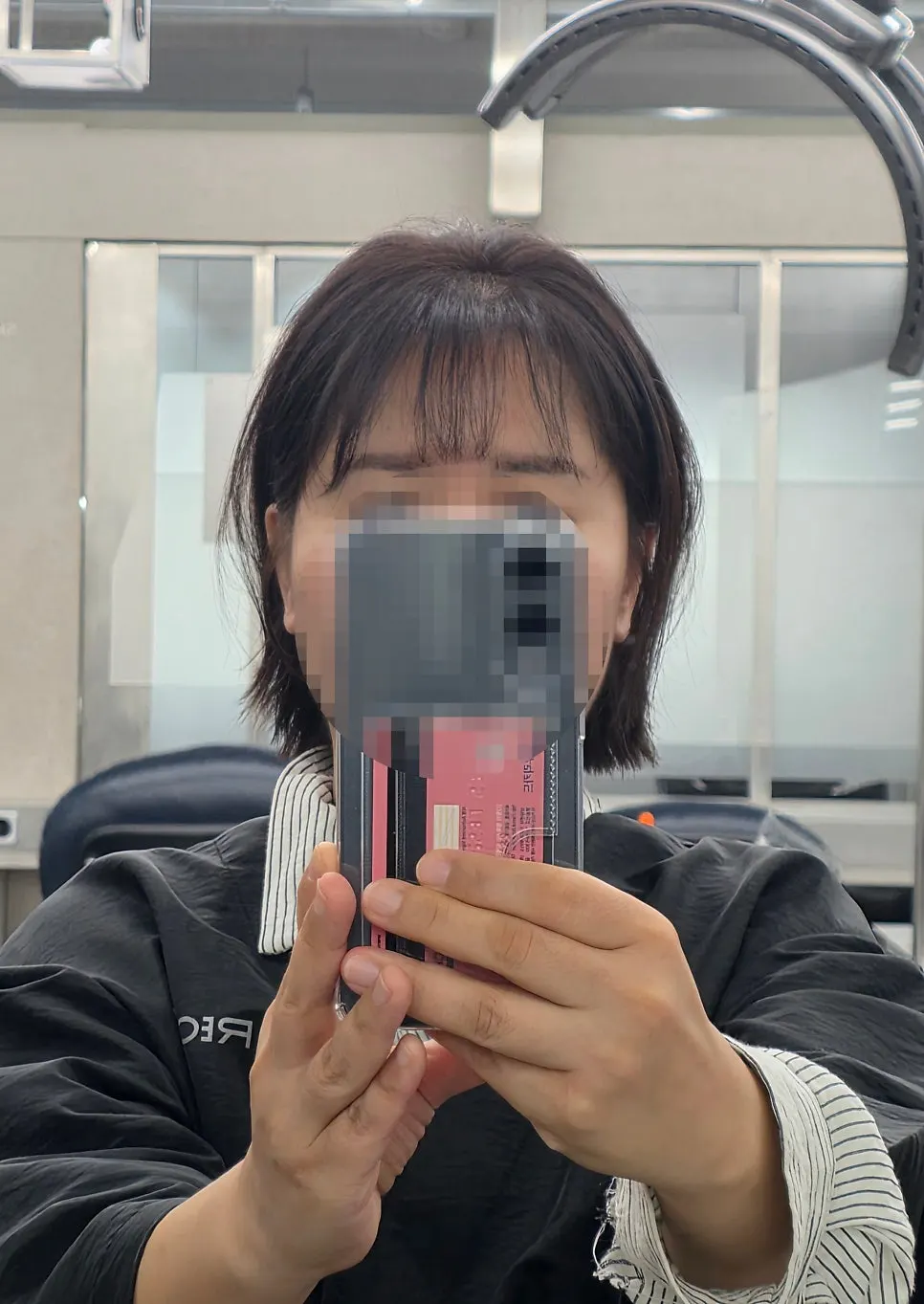 Hair color showing a subtle shine in the light