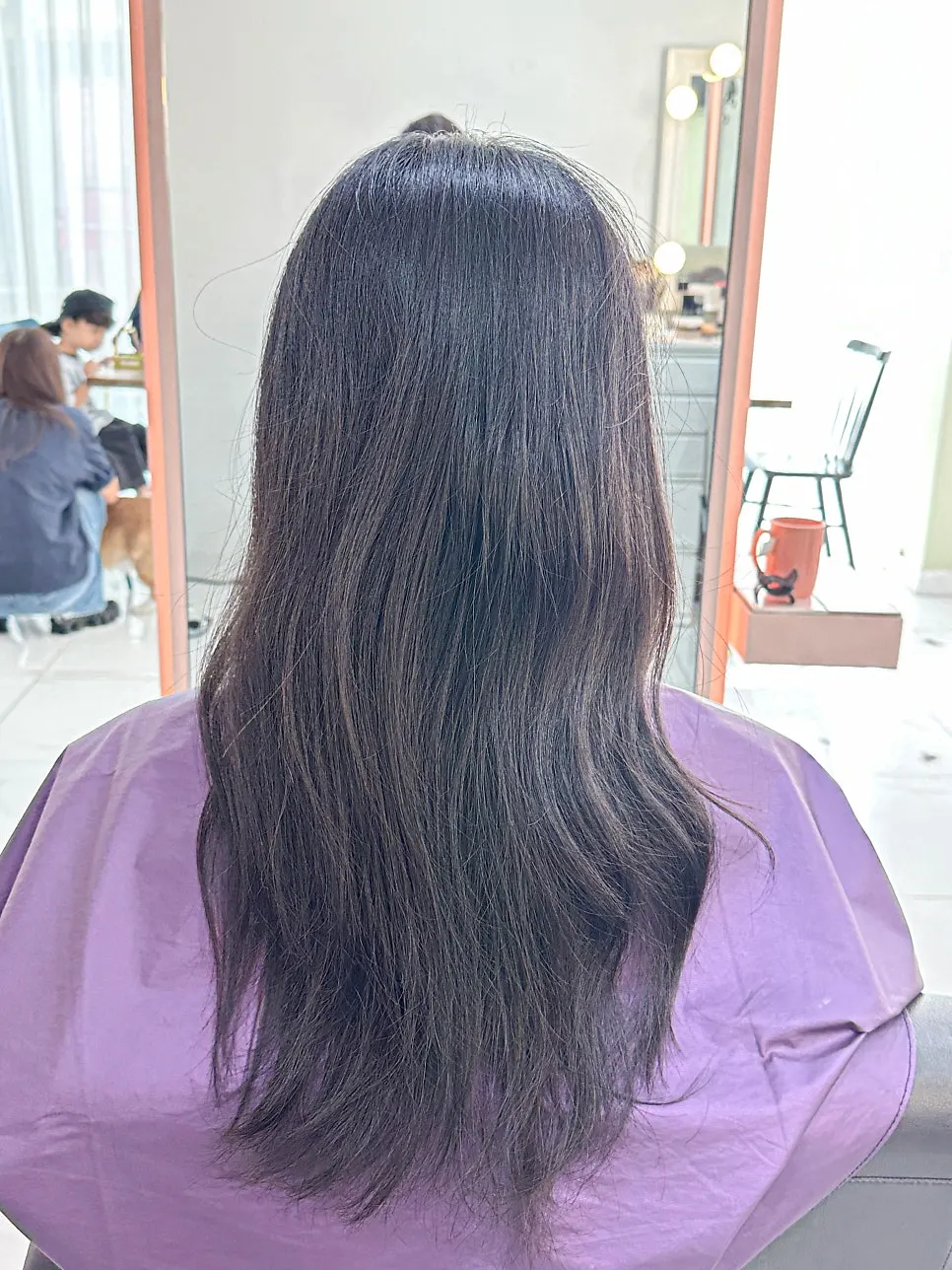 Hair with length kept intact, only ends trimmed