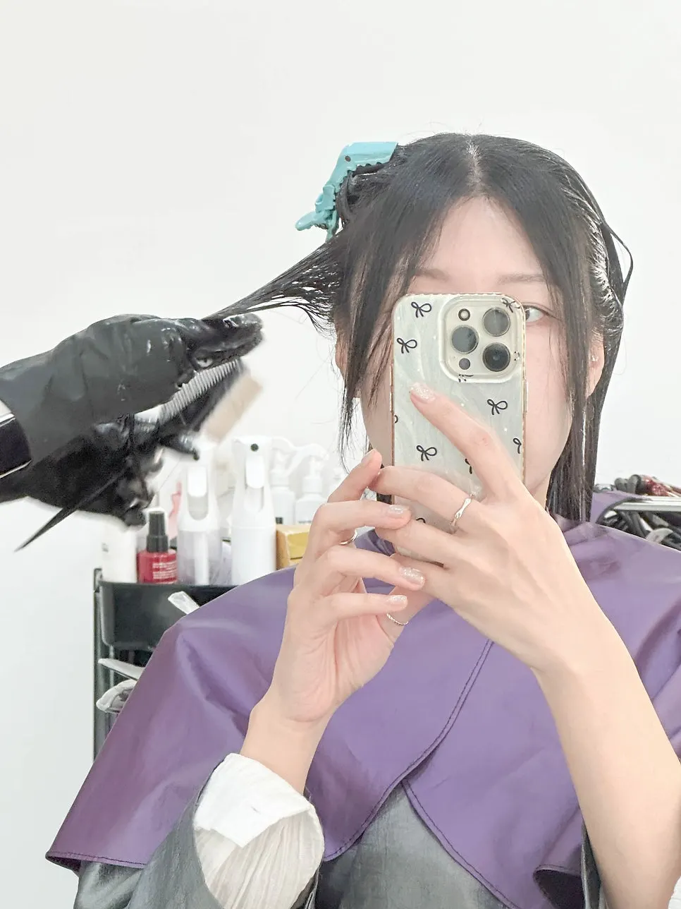 Volume visible in the mirror after the service was finished