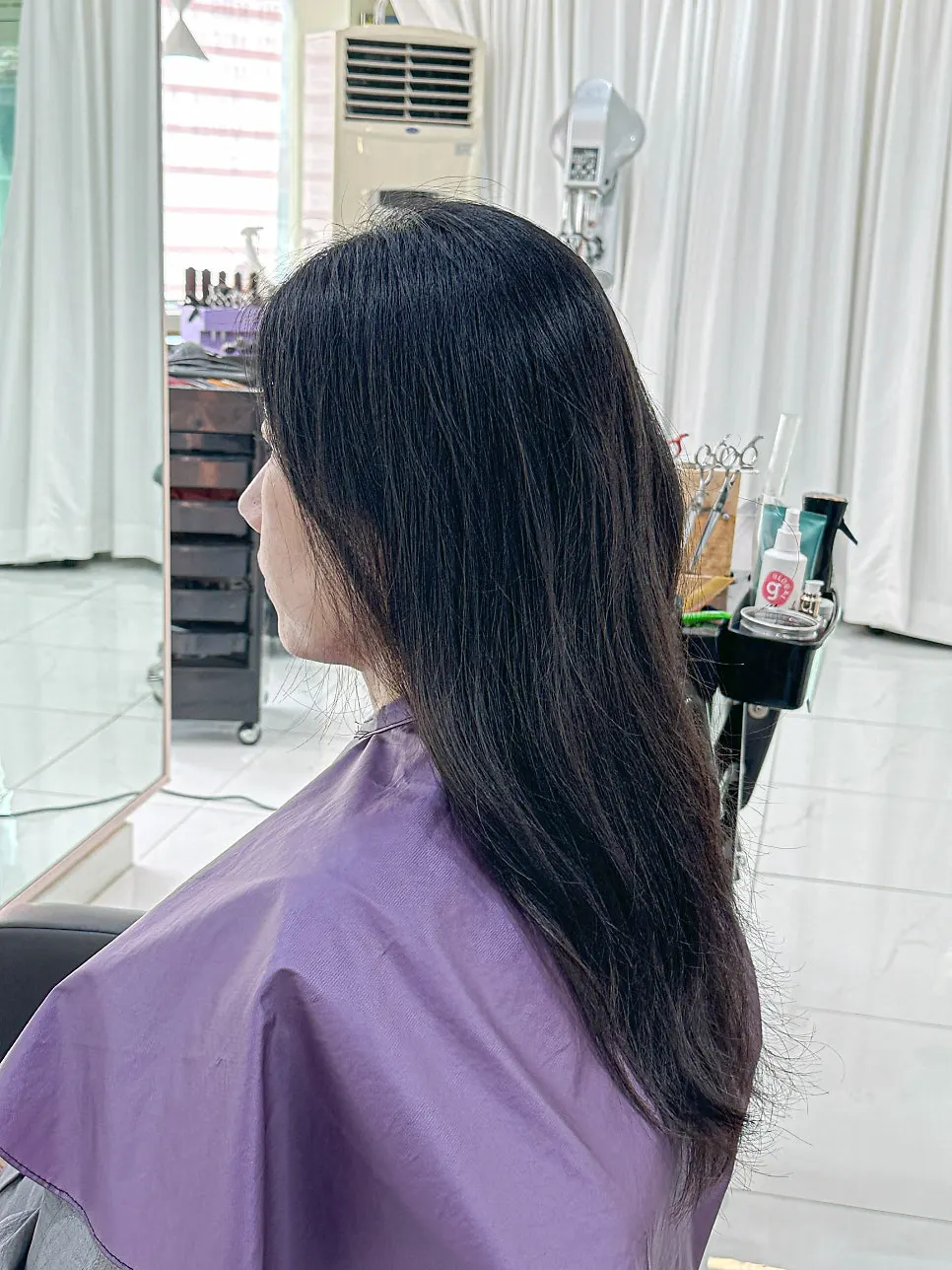 Volume revived near the face with the big-curl build perm