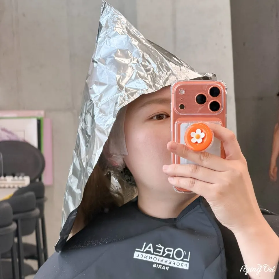 호일로 감싼 뿌리탈색 진행 상태