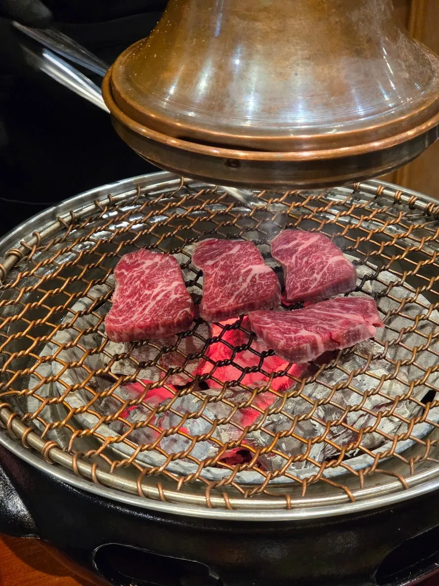 Grilled hanwoo enjoyed on an anniversary