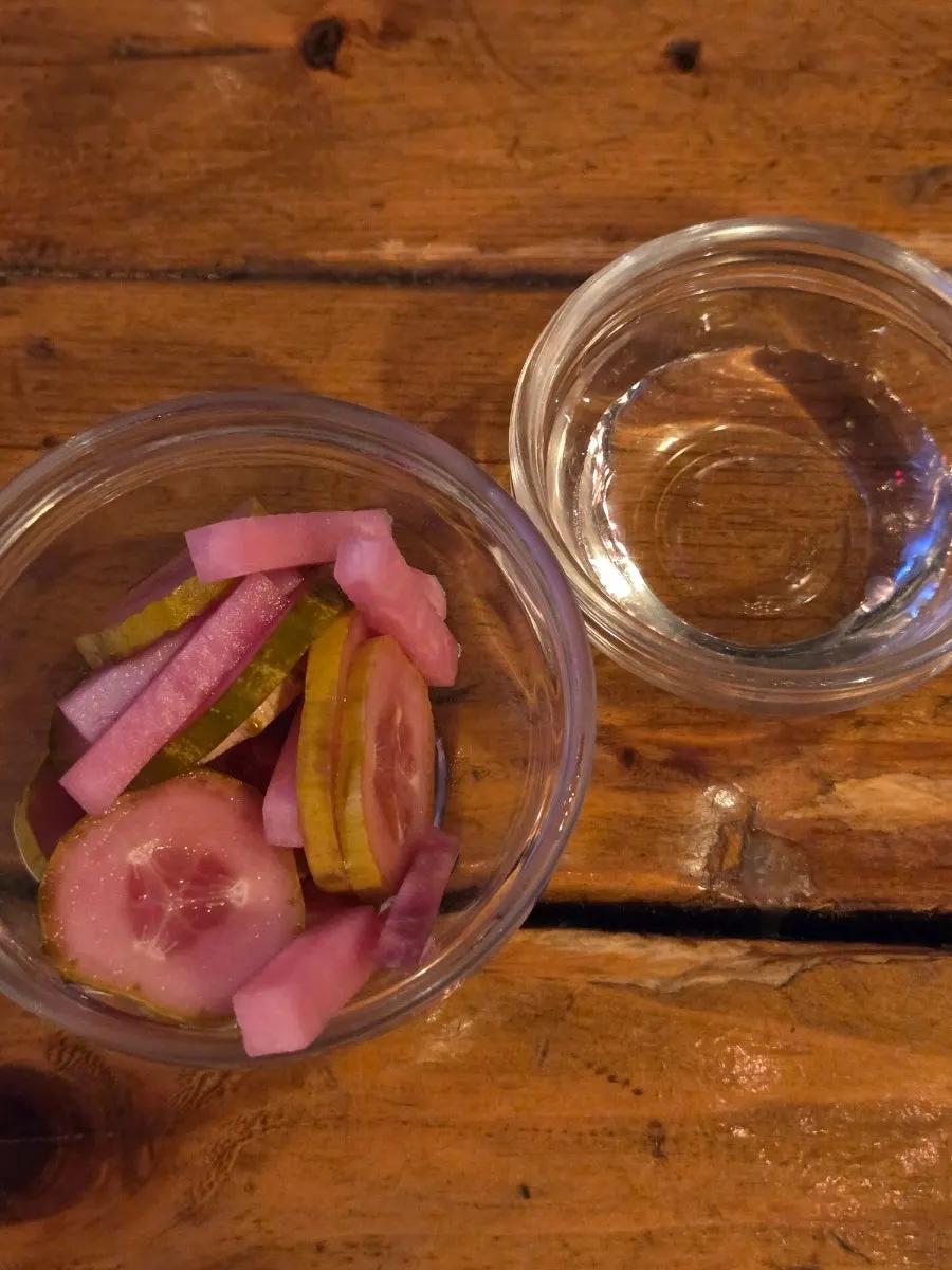 Plate of homemade pickles