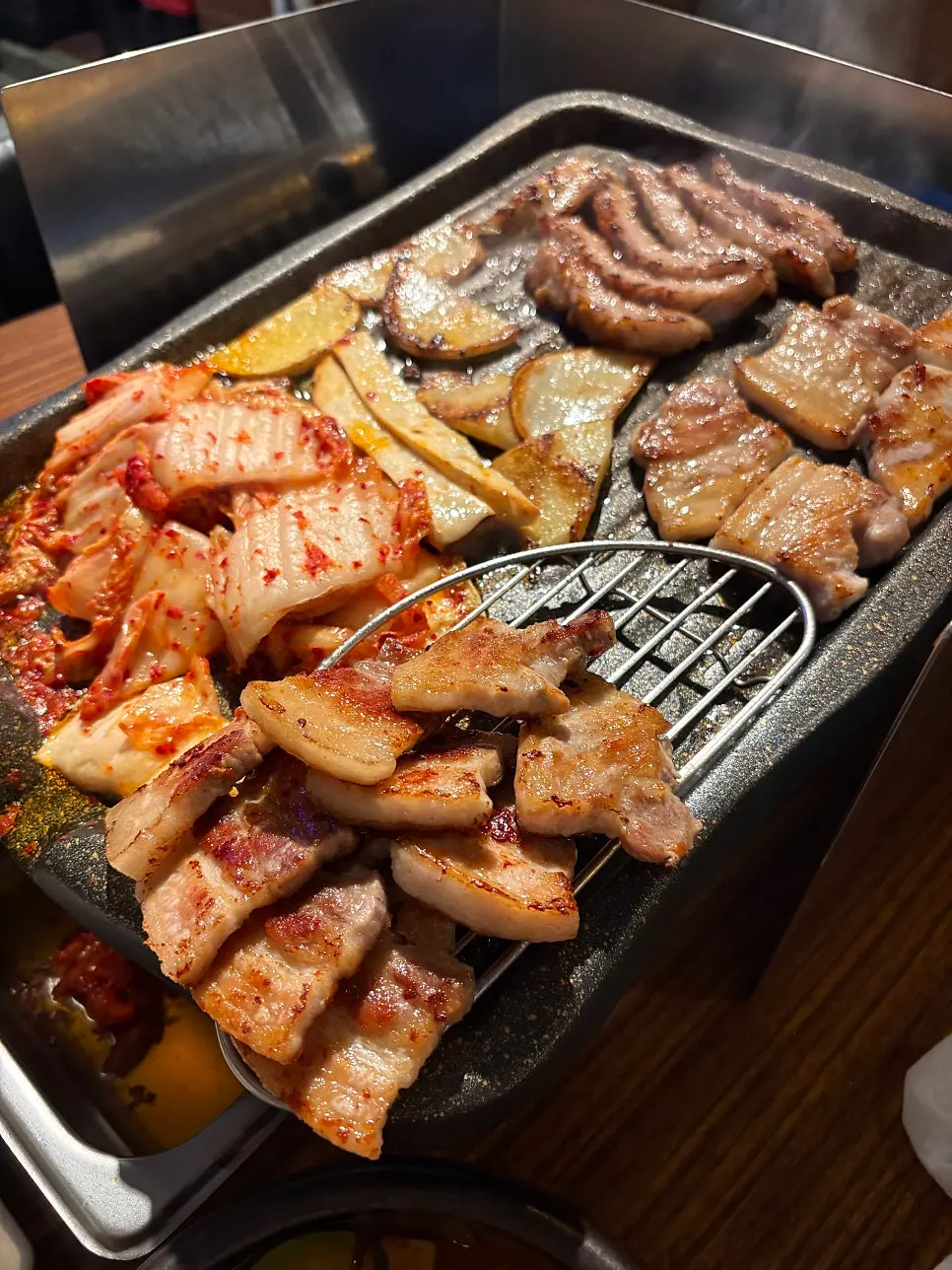 Fully cooked meat neatly arranged