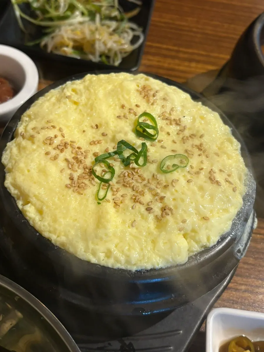 Soft steamed egg served with the set