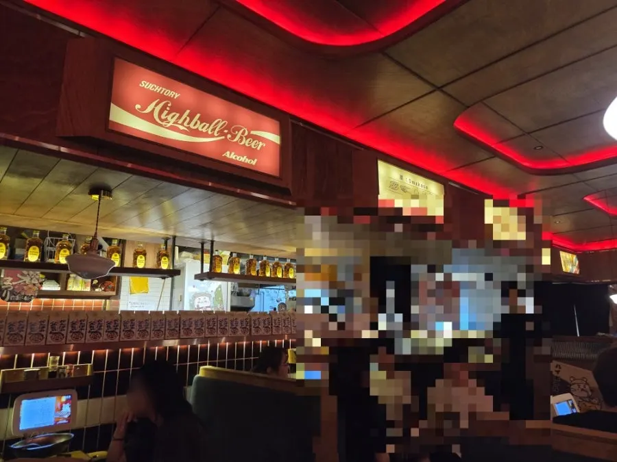View of the izakaya interior from the store entrance