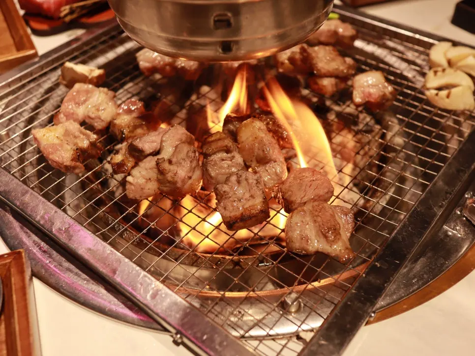 A piece of meat served with side dishes