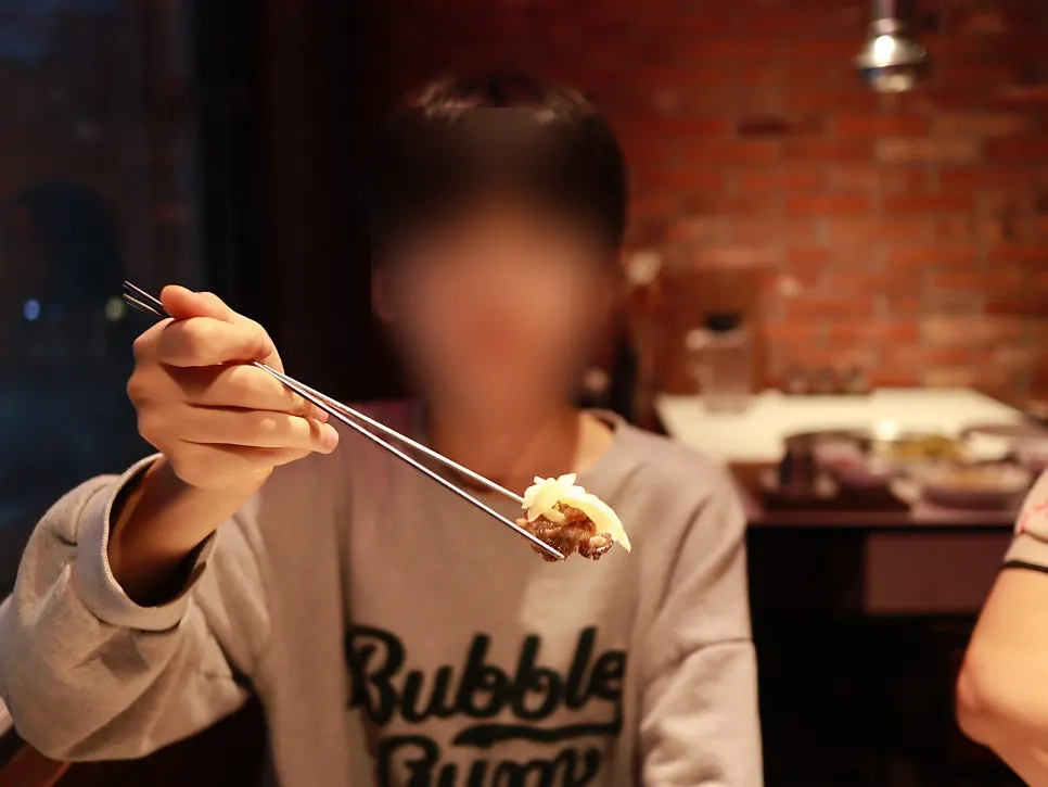 Inside the doenjang sulbap with potato, tofu, and hanwoo beef