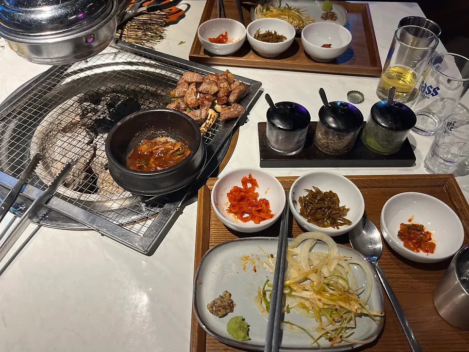 Jeongyukdo's table near the end of the meal