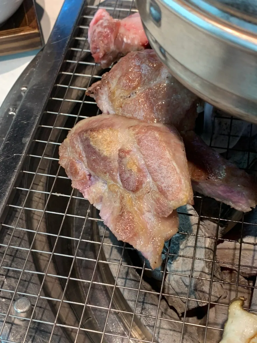 Pork belly turning golden brown