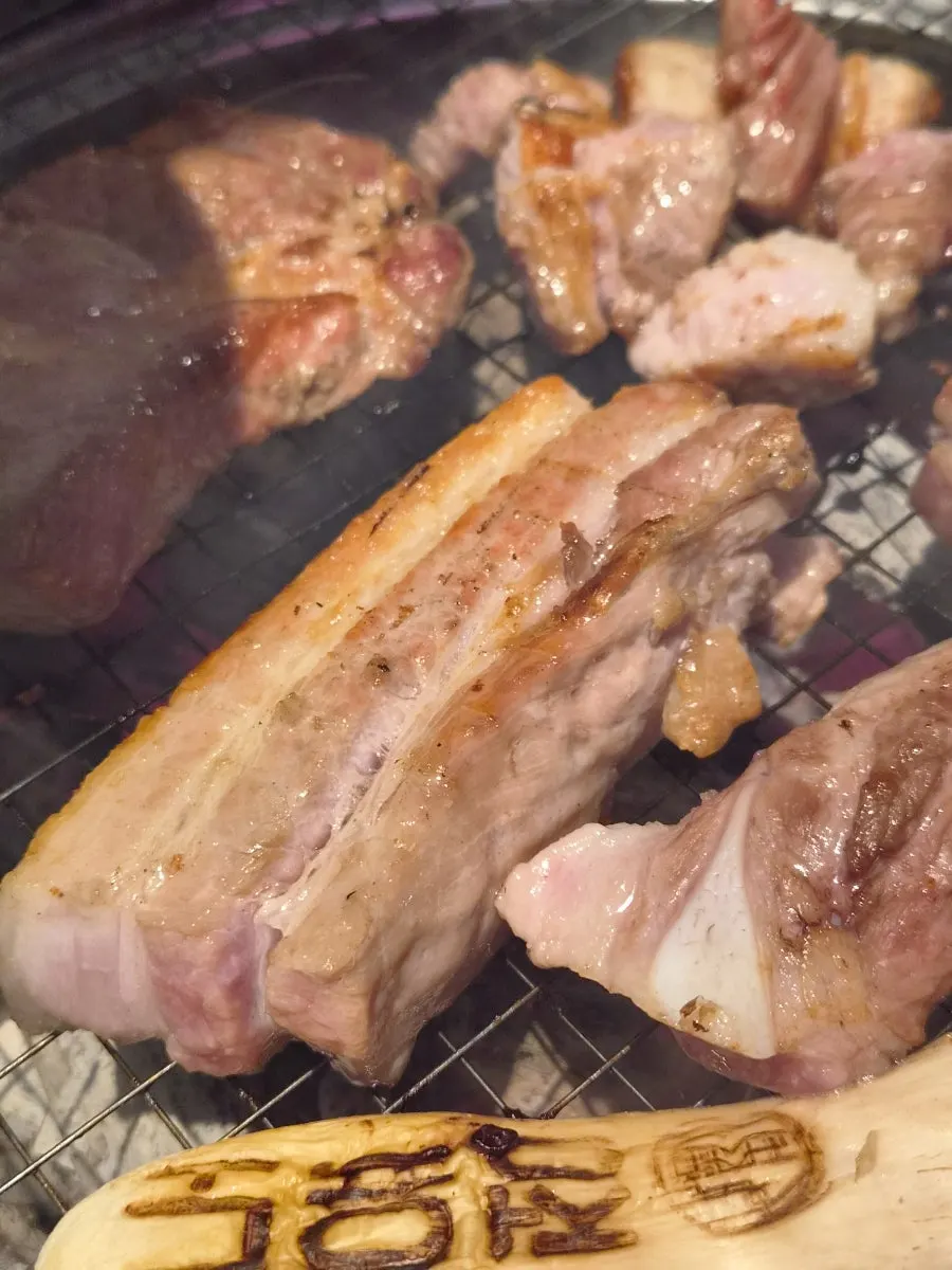 Flower pork neck and pork belly with clear marbling