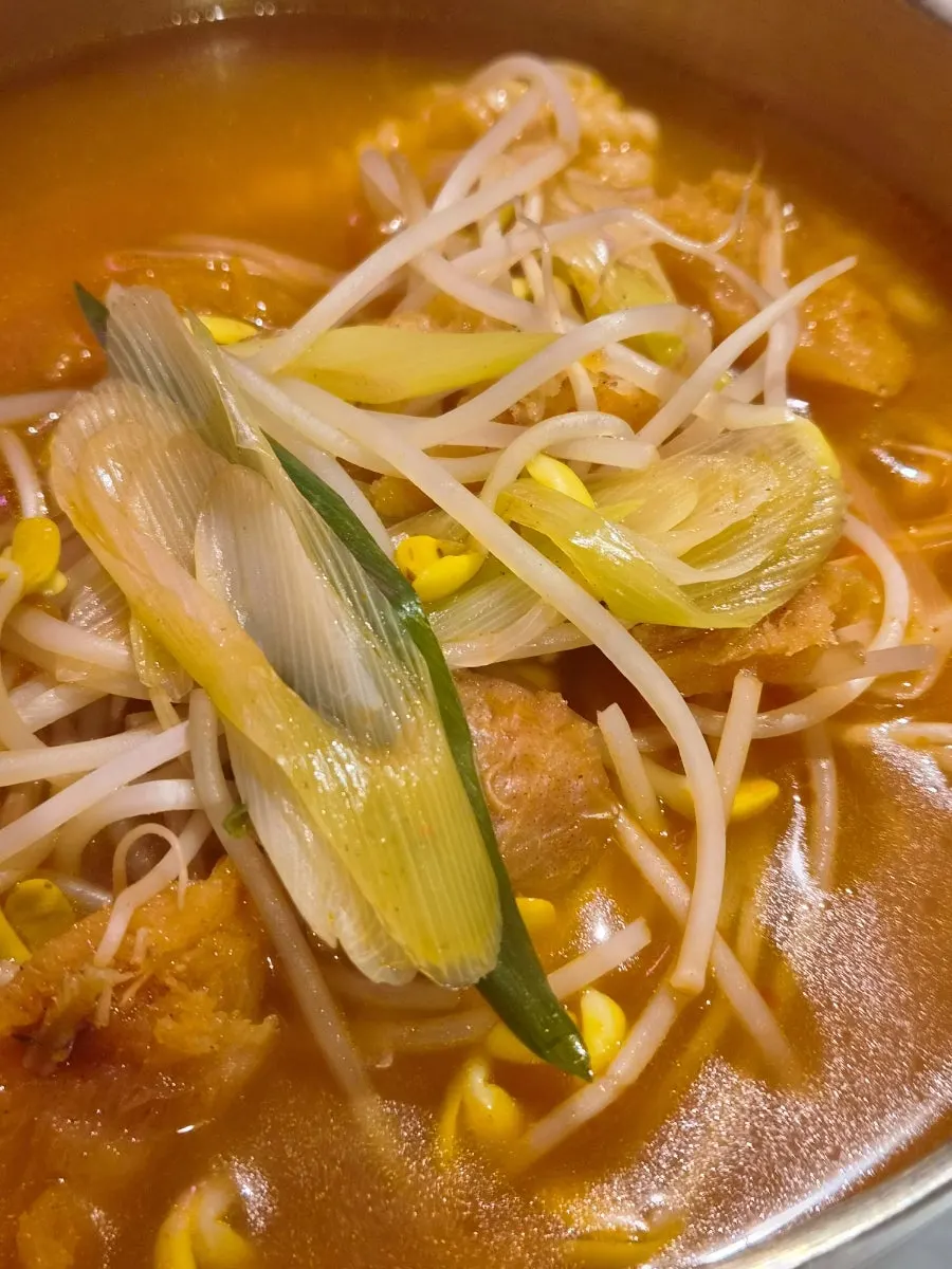 Hangover ramen with dried pollack and bean sprouts