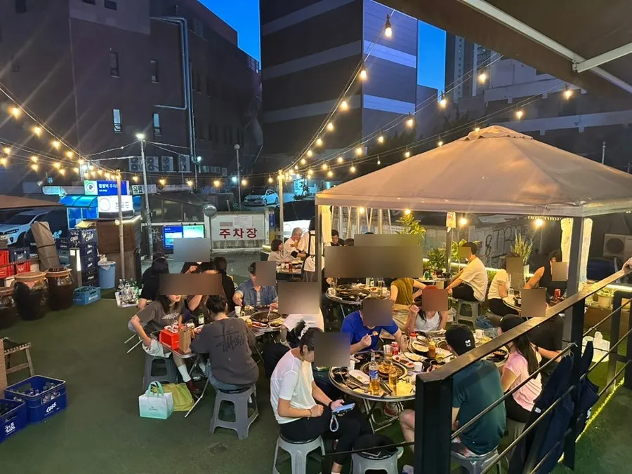 Exterior of Jeongyukdo, a Korean BBQ restaurant near Hapjeong Station