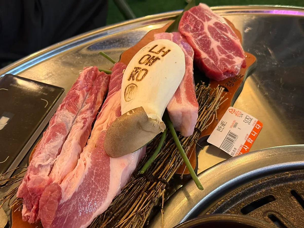 Korean pork set served with meljeot sauce