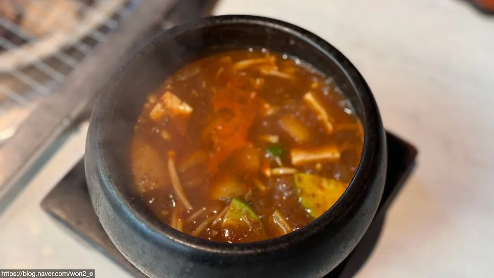 Hanwoo beef doenjang stew hot pot at Jeongyukdo