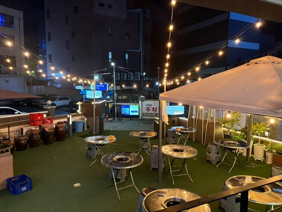 Full view of Jeongyukdo's outdoor patio seating