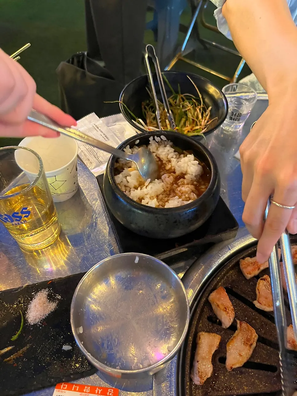 Stone pot of Jeongyukdo's hanwoo beef doenjang stew