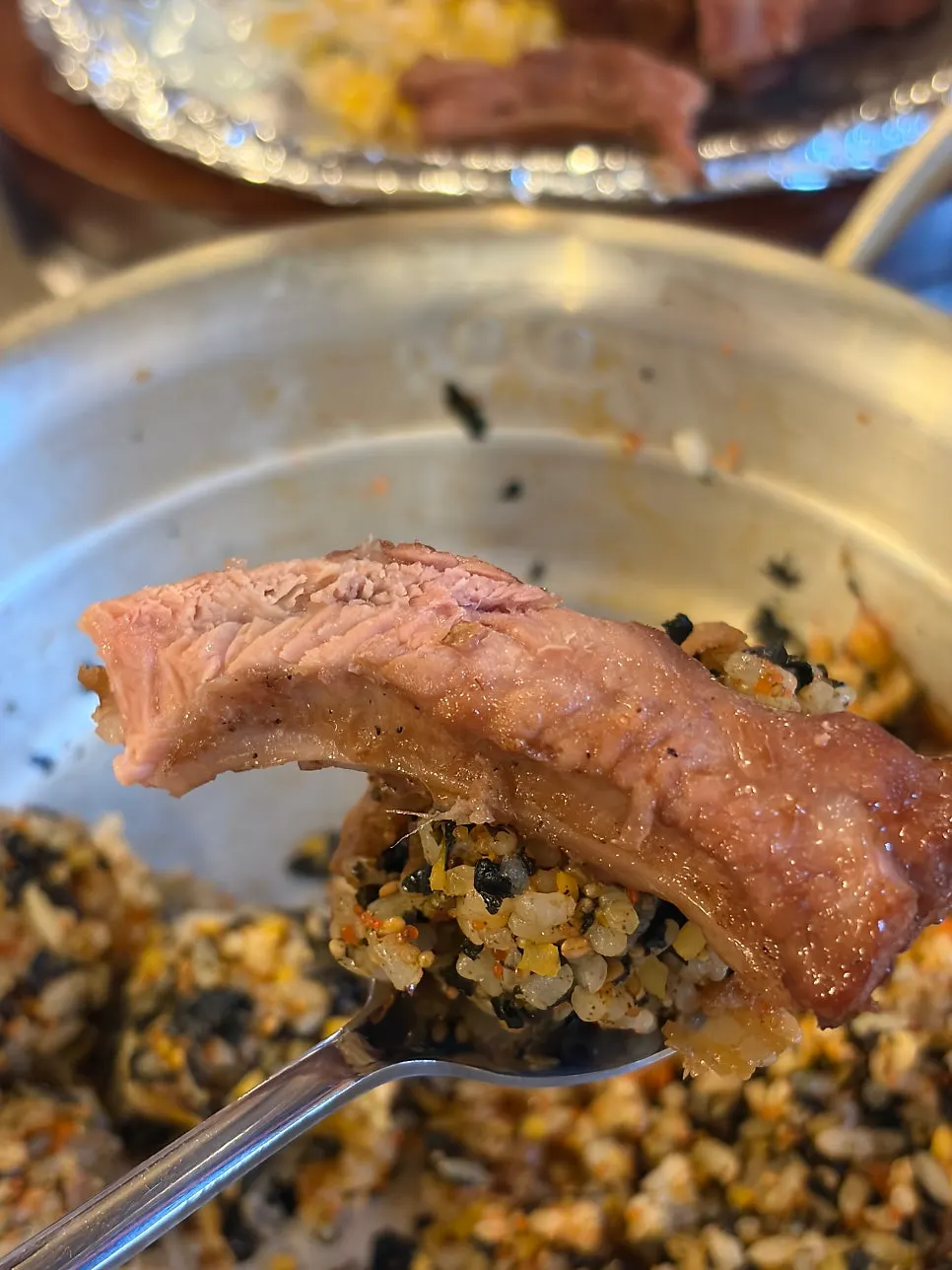 A piece of jjokgalbi packed with lean meat