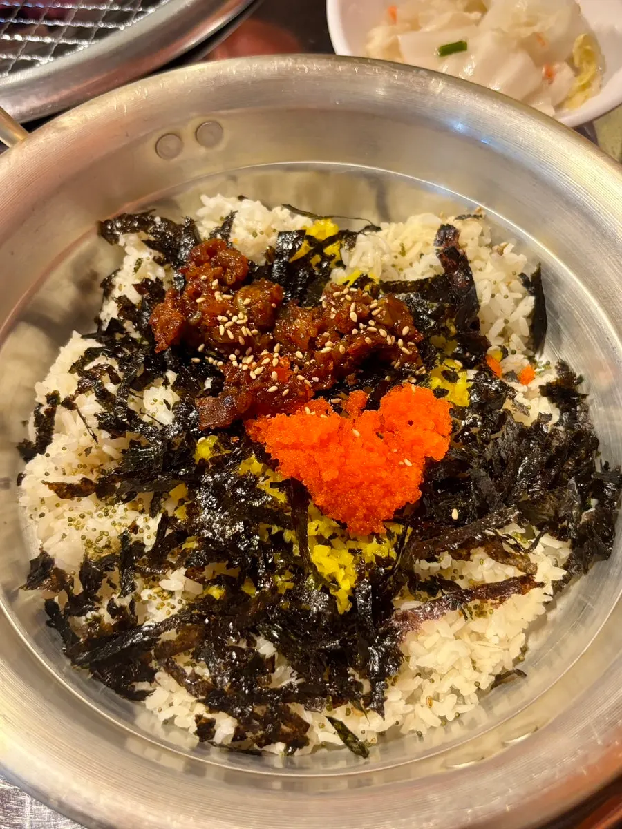 A large bowl piled high with choerutan rice ball